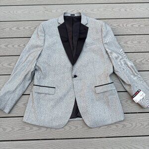 Slim Fit JF J.Ferrar Blazer Jacket 46R Gray Sparkle